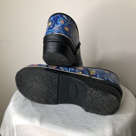 Swedish Made "BJORK" Starry Open Back Leather Clogs/ Size EU 39/40 (Size 9 US) - Picture 5 of 7